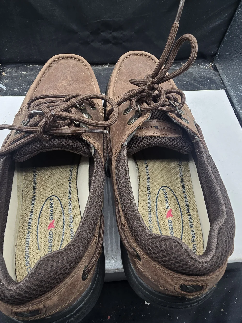 Men's Brown Leather Boat Shoes with Lace-Up Comfort